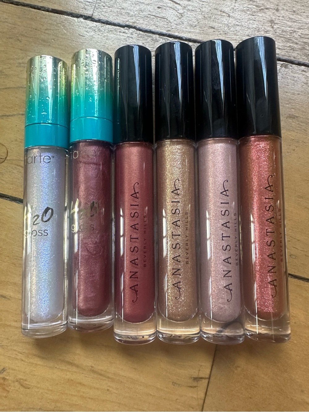Anastasia & Tarte Shimmer Lip Gloss Set in Silver, Rose, Mauve & Copper Tones